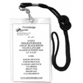 Vinyl Top Load 4" x 6" Program Holder + Lanyard  - 100 Pack